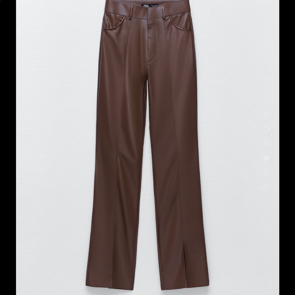 Zara Faux Leather Pants with Slit